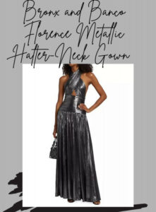 Shop the Stunning Bronx and Banco Florence Metallic Halter Neck Maxi Dress for a Show-Stopping Look
